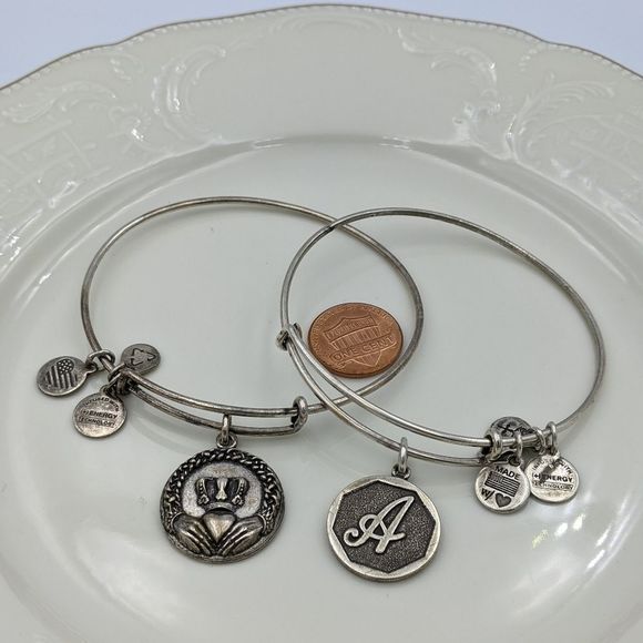 Alex and Ani Rafaleian Silver Set of 2 Bracelets - Picture 3 of 8